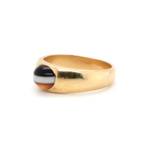 Victorian Banded Agate Gypsy Ring