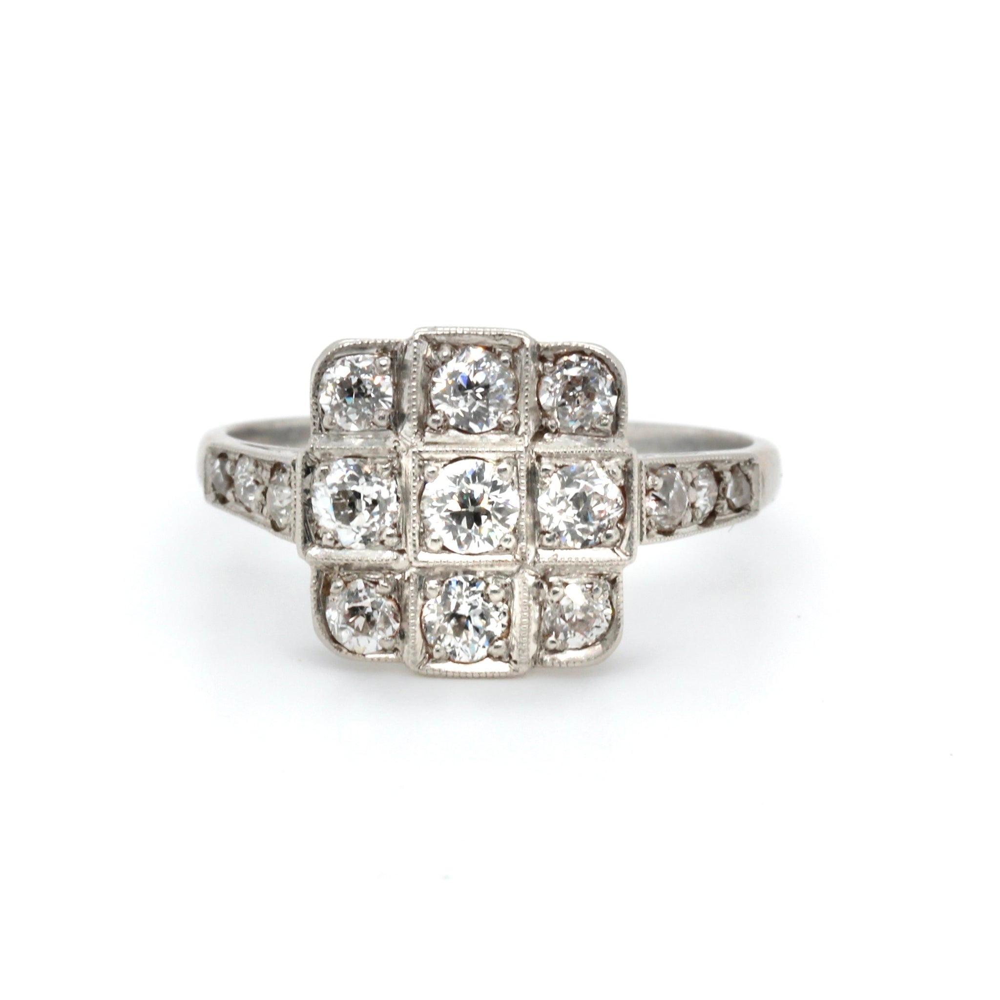 1920s Square Diamond Ring