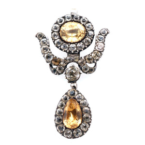 18th Century Citrine and Rock Crystal Pendant
