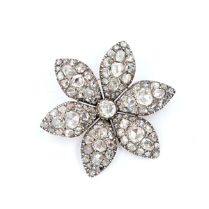 Georgian Diamond Flower Brooch