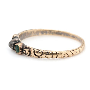 Tiny Georgian Emerald and Diamond Ring