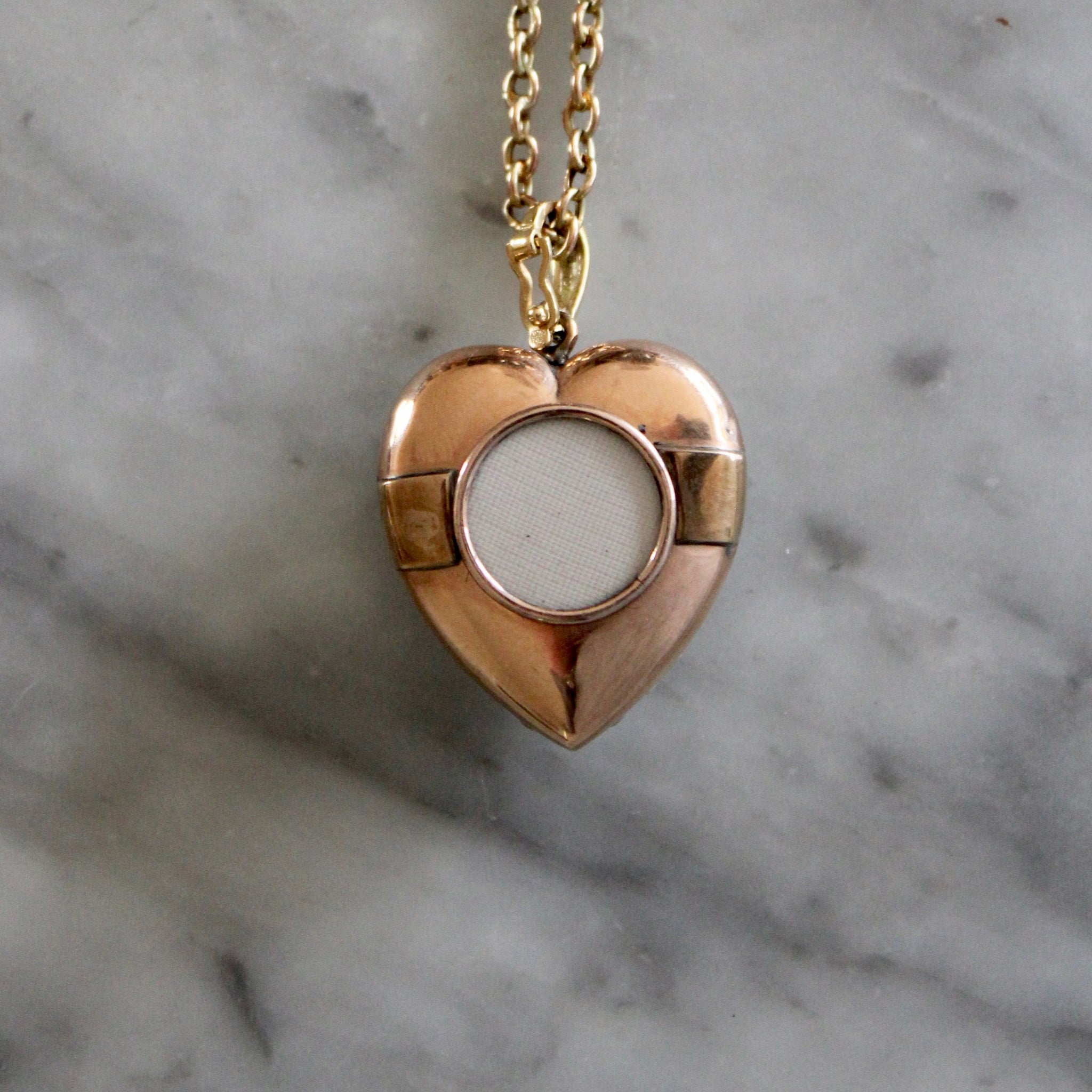 Victorian Natural Pearl and Diamond Pavè Heart Pendant