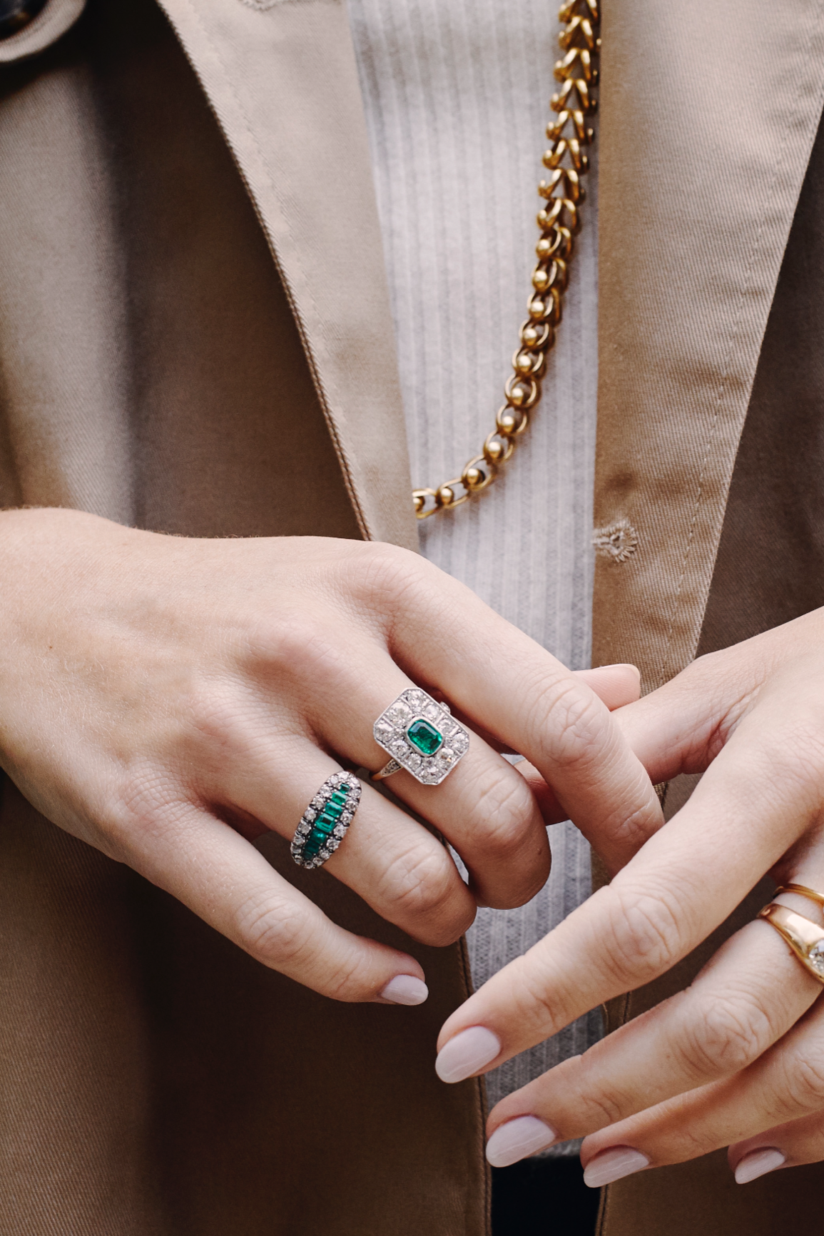 Edwardian Emerald and Diamond Ring-Charlotte Sayers