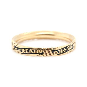 Rococo Black Enamel Band Ring