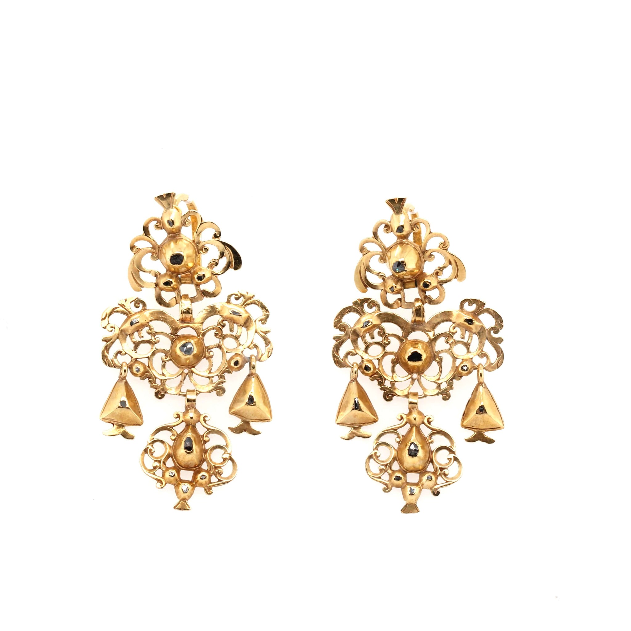 Iberian Gold and Diamond Earrings