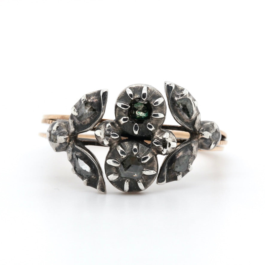 Georgian Diamond Gimmel Ring - Charlotte Sayers Antique Jewellery