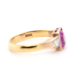 1960's Pink Sapphire and Diamond Ring