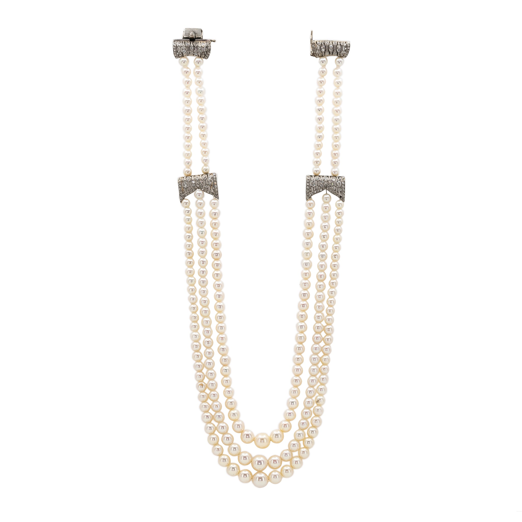 1920's Pearl and Diamond Necklace