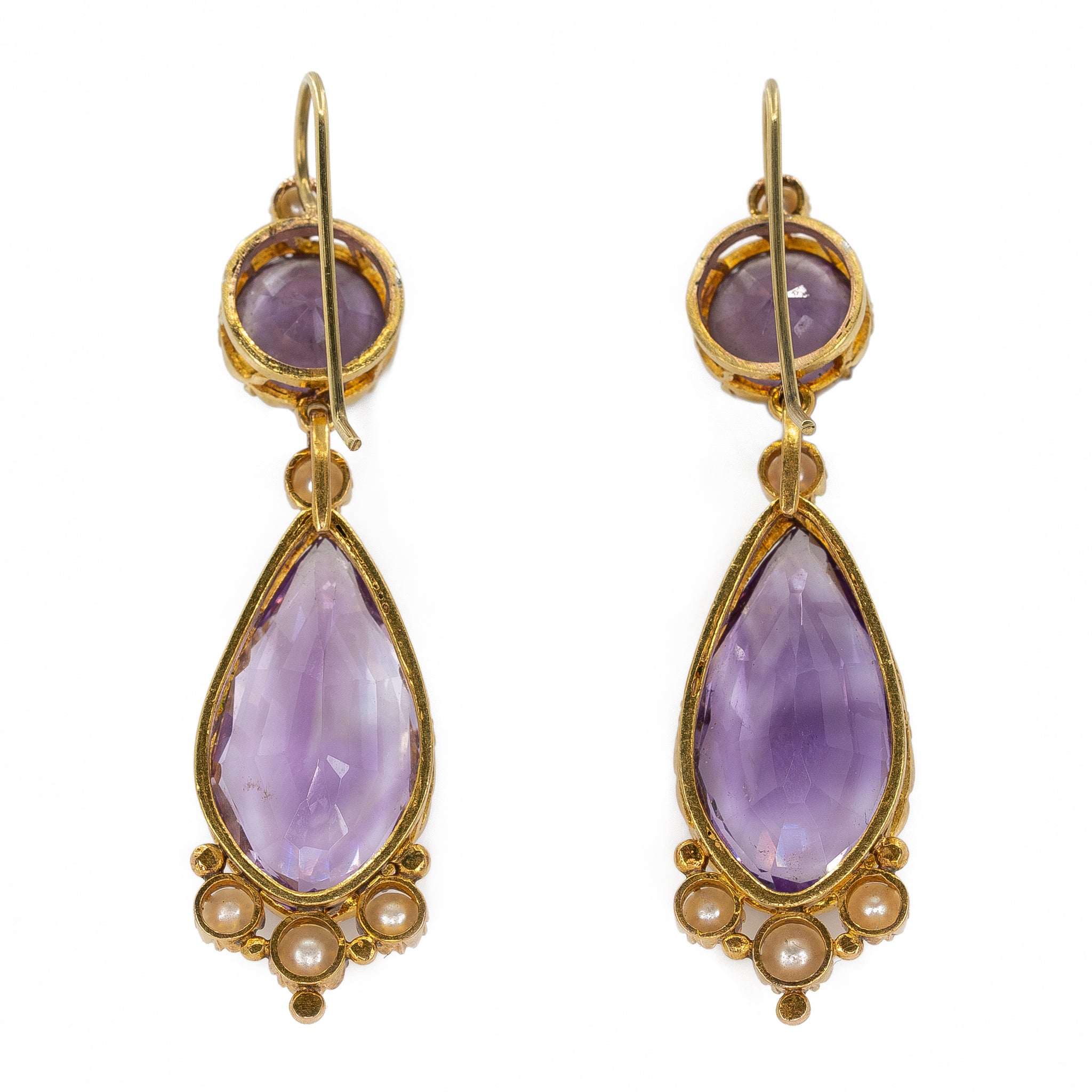 Victorian Amethyst and Pearl Earrings