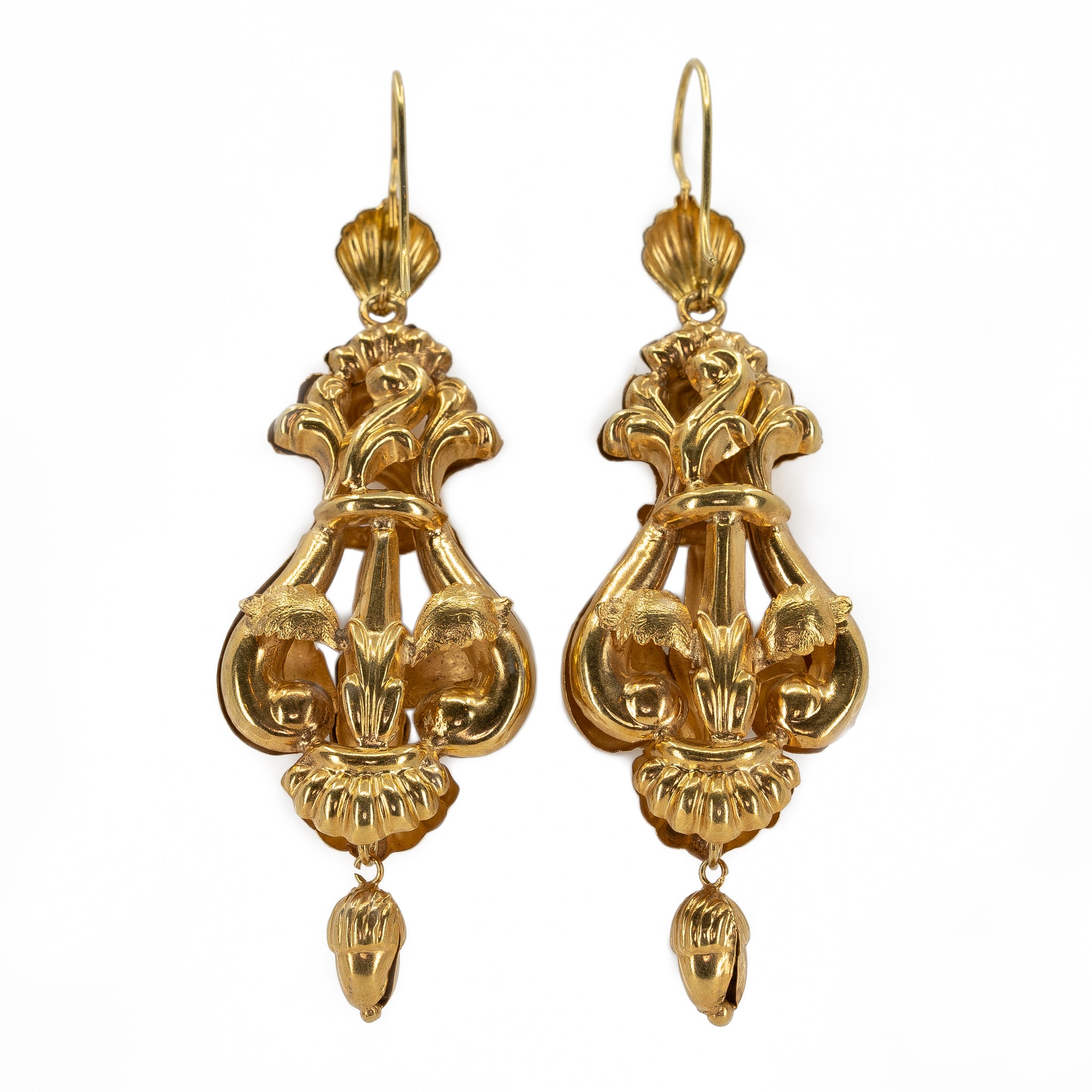 Victorian Gold and Enamel Drop Earrings