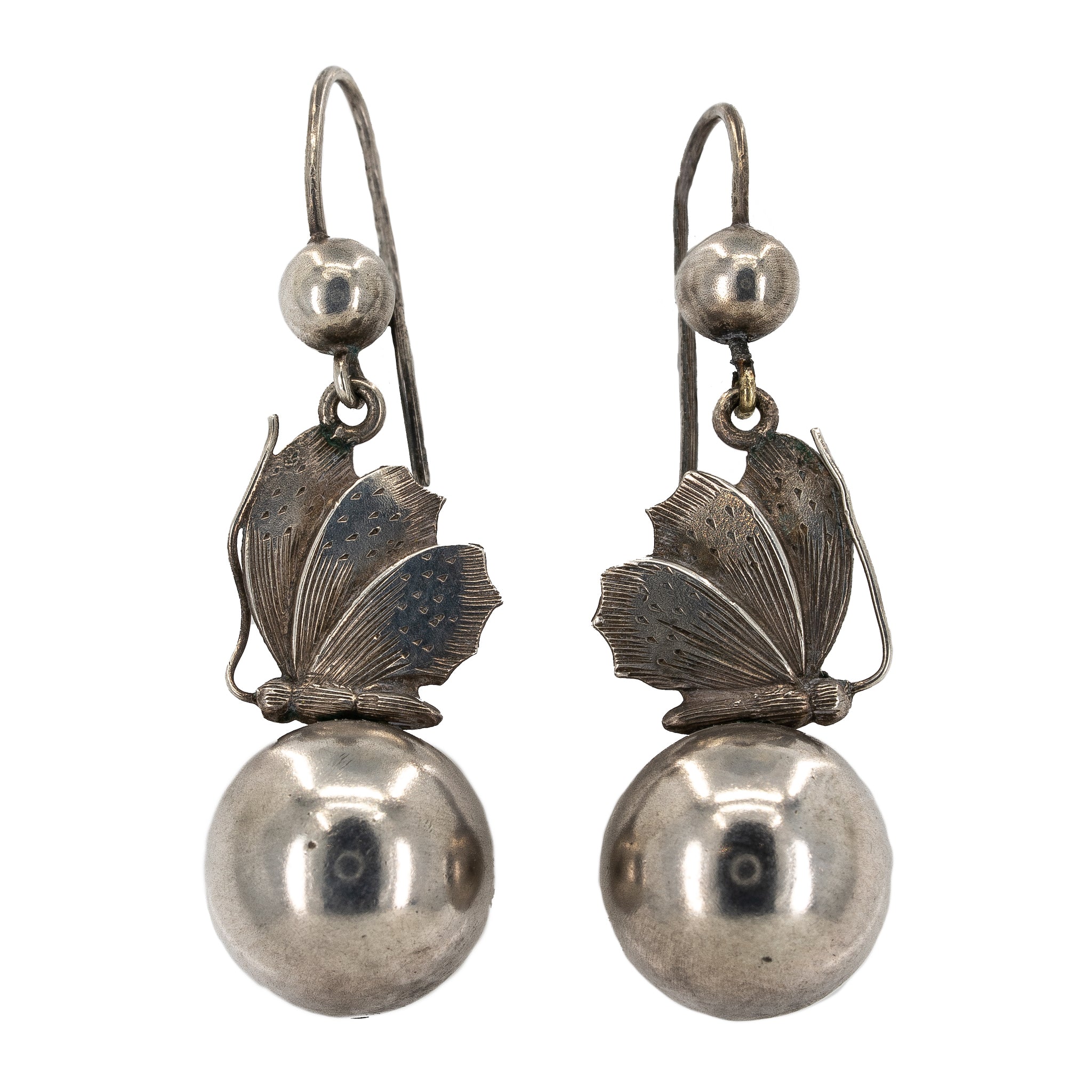 Victorian Silver Butterfly Earrings