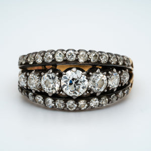 Victorian Three Row Diamond Ring