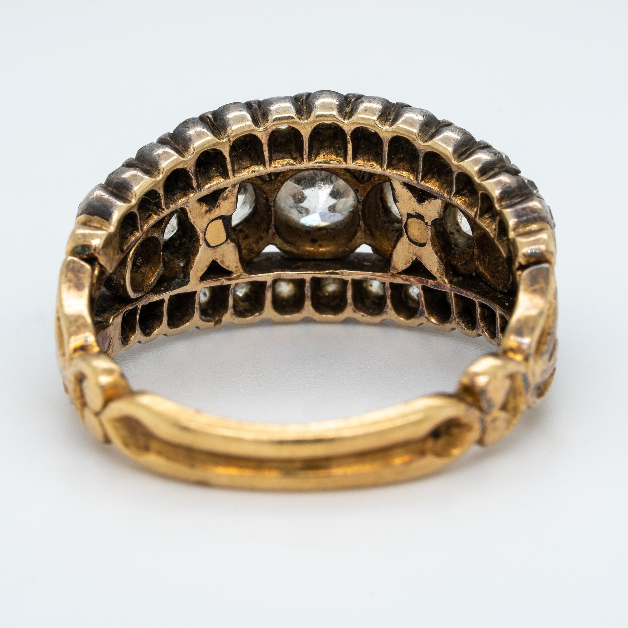 Victorian Three Row Diamond Ring