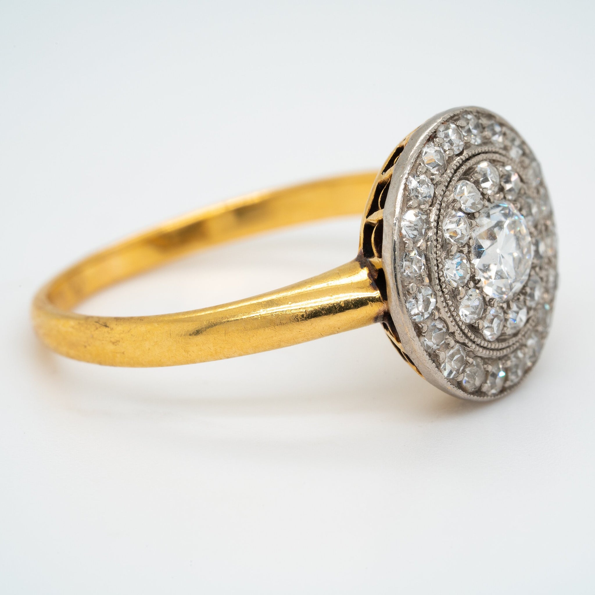 Edwardian Diamond Pave Set Circular Ring