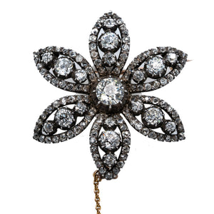 Georgian Diamond Flower Brooch/Hairpiece