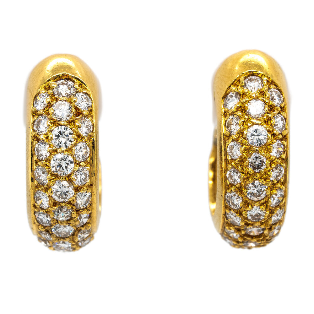 Fine Gold Diamond Hoop Earrings