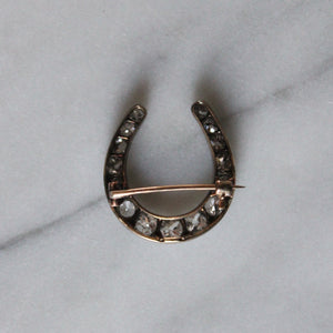Victorian Diamond Horseshoe Brooch