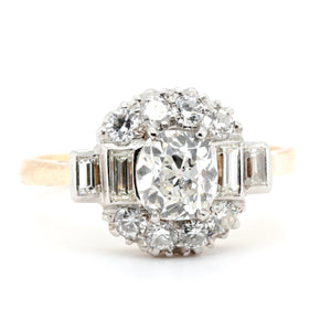Cluster and Baguette Diamond Ring