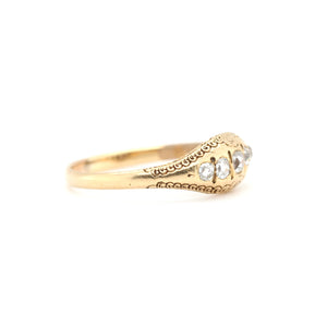 Victorian Diamond Gold Boat Ring