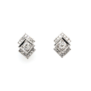French 1940s Diamond Earrings