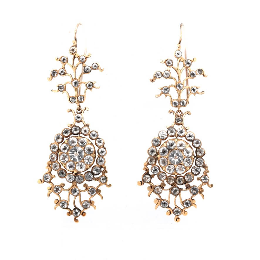 Victorian French 19th Century Paste Earrings
