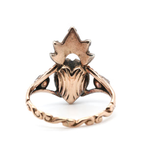 Georgian Diamond Heart and Crown Ring