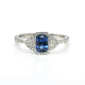 Sapphire Diamond and Platinum Ring