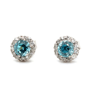 Zircon Diamond Cluster Earrings