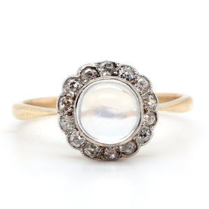 Edwardian Moonstone and Diamond Ring