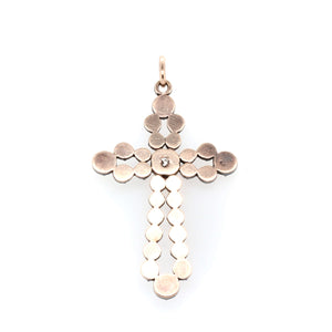 Georgian Rose Diamond Cross Pendant