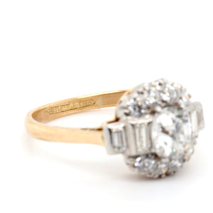 Cluster and Baguette Diamond Ring