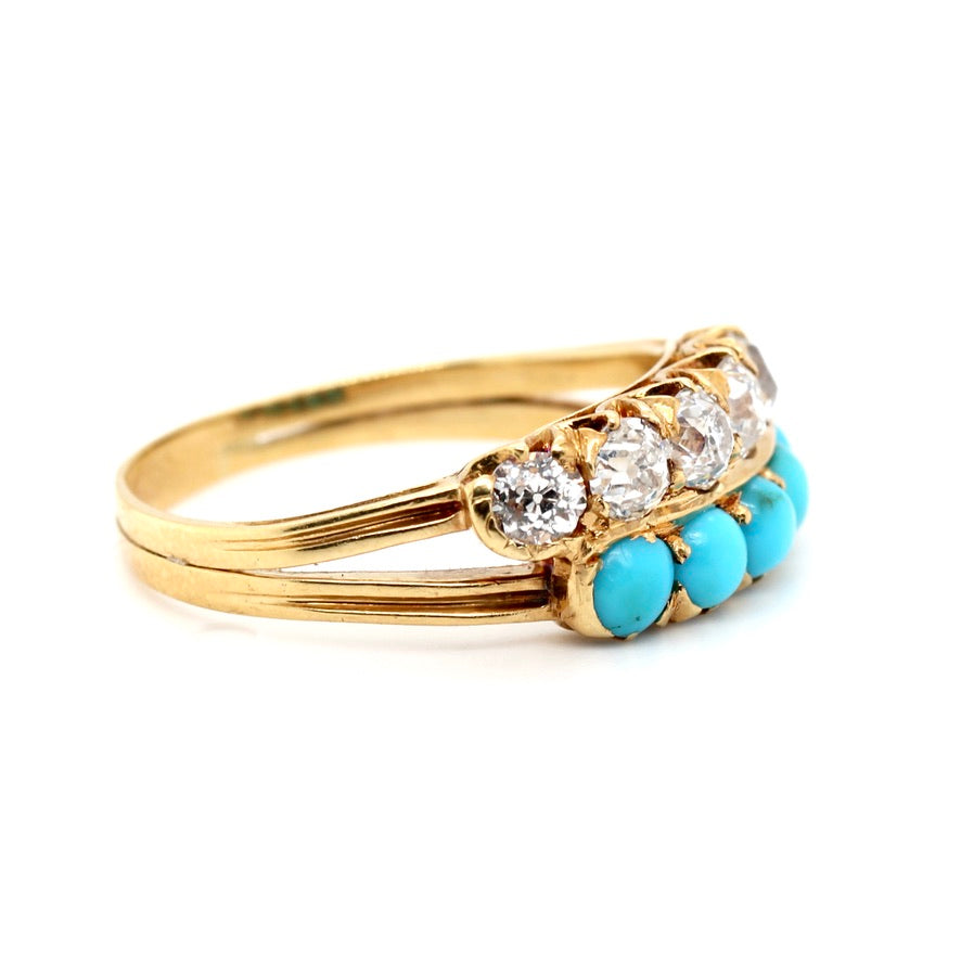 Victorian Turquoise and Diamond Ring