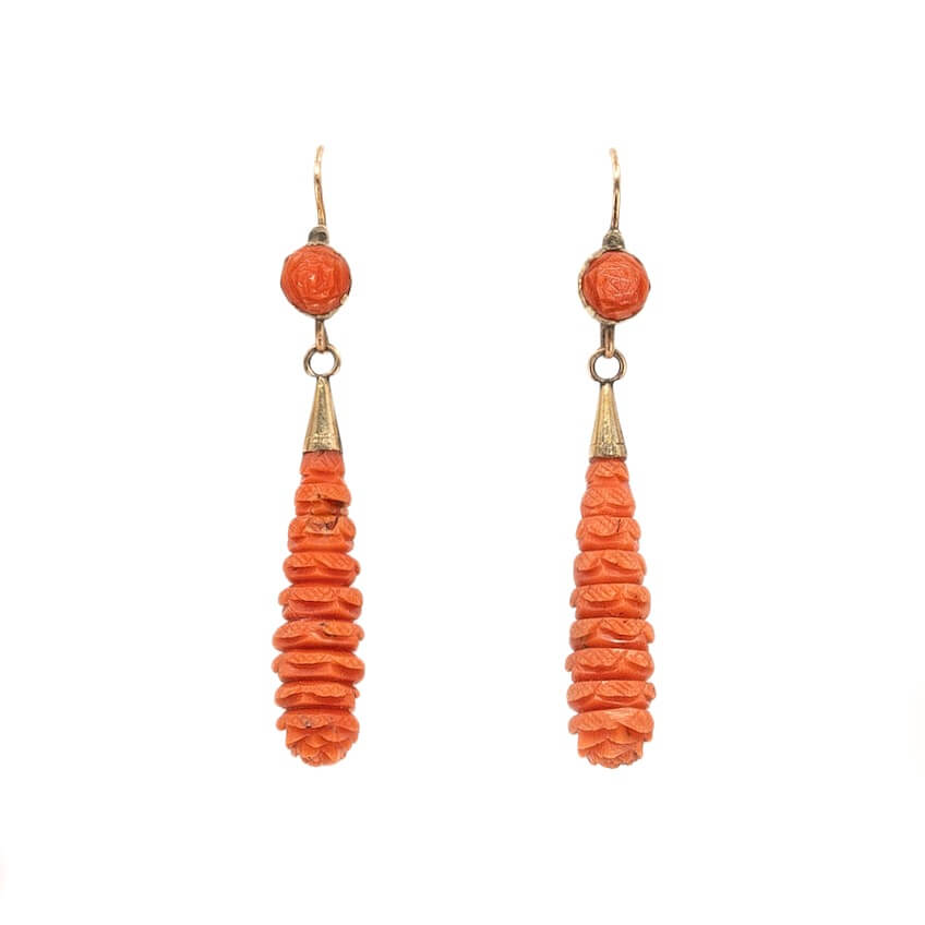 Georgian Coral Earrings