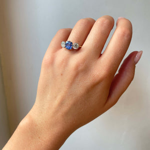 Victorian Ceylonese Sapphire and Diamond Ring