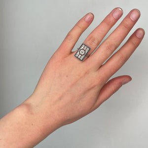 1920's Platinum, Diamond and Sapphire Ring