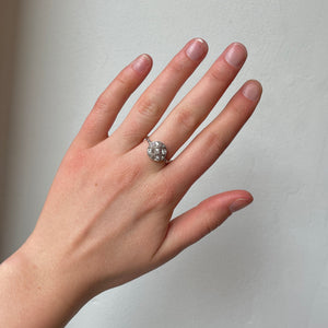 Edwardian Diamond and Platinum Circular Ring