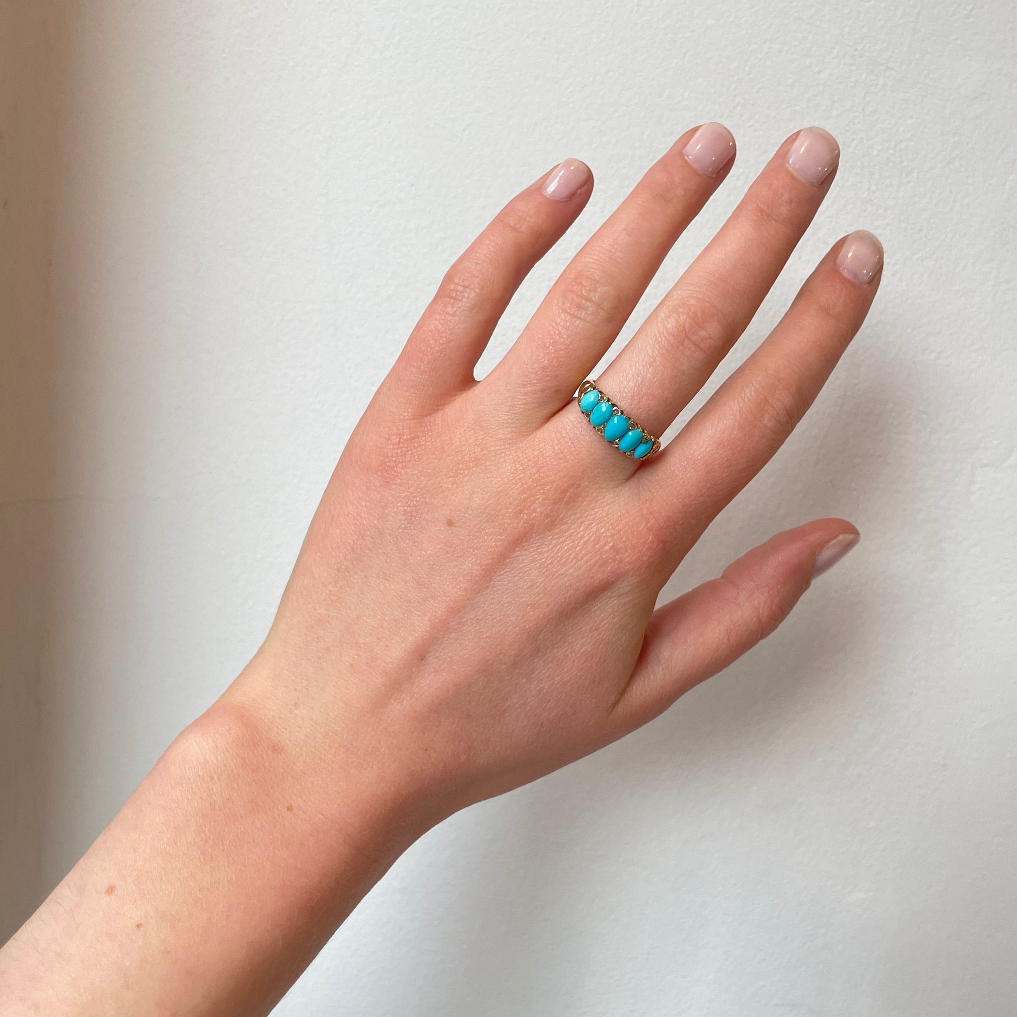 Victorian Turquoise 5 Stone Ring