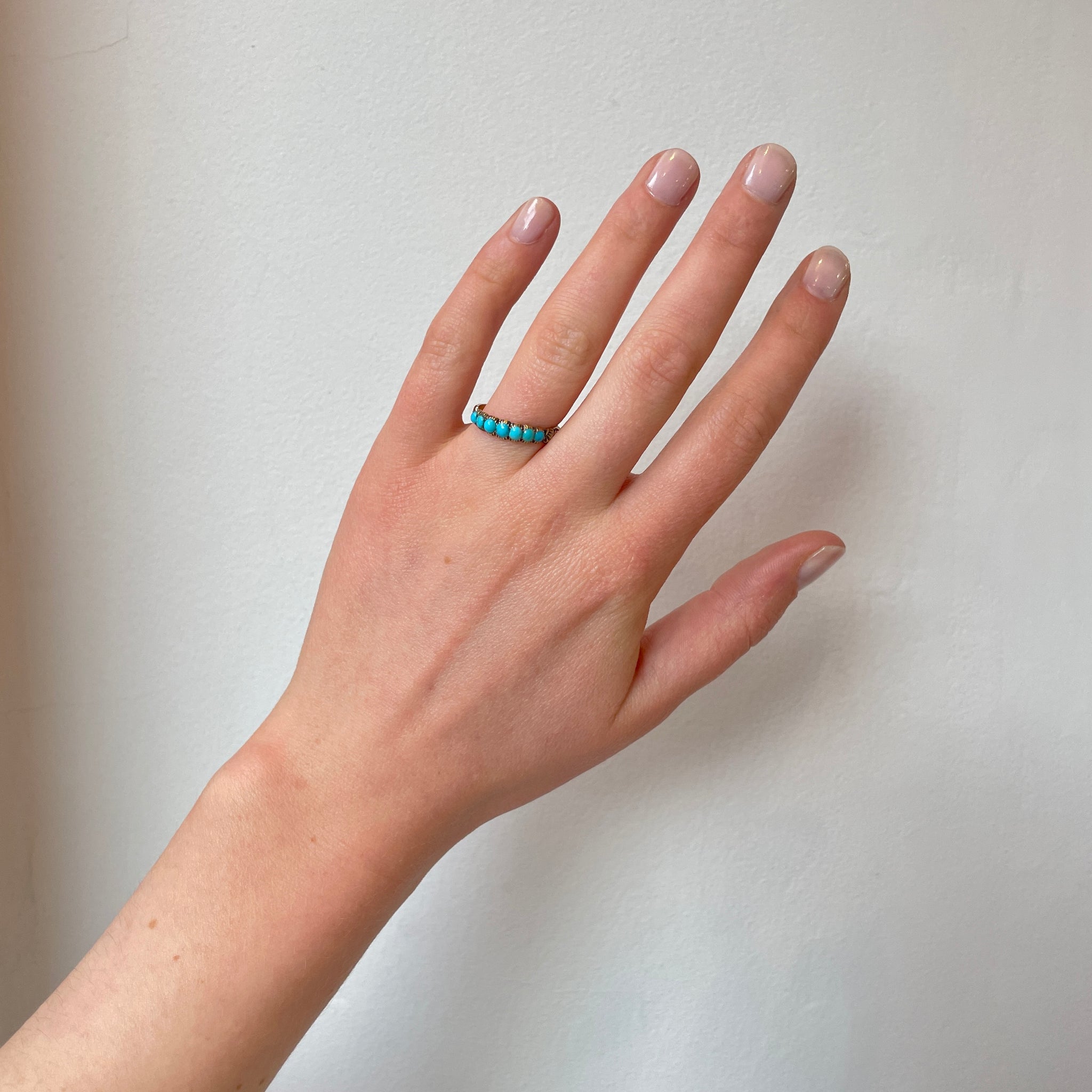 Georgian 7 Stone Turquoise Ring