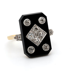 Edwardian Onyx and Diamond Ring