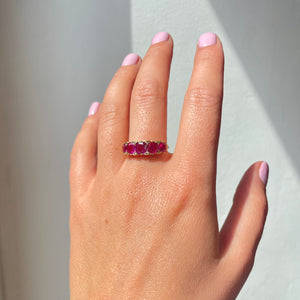 Victorian 5 Stone Burma Ruby Ring
