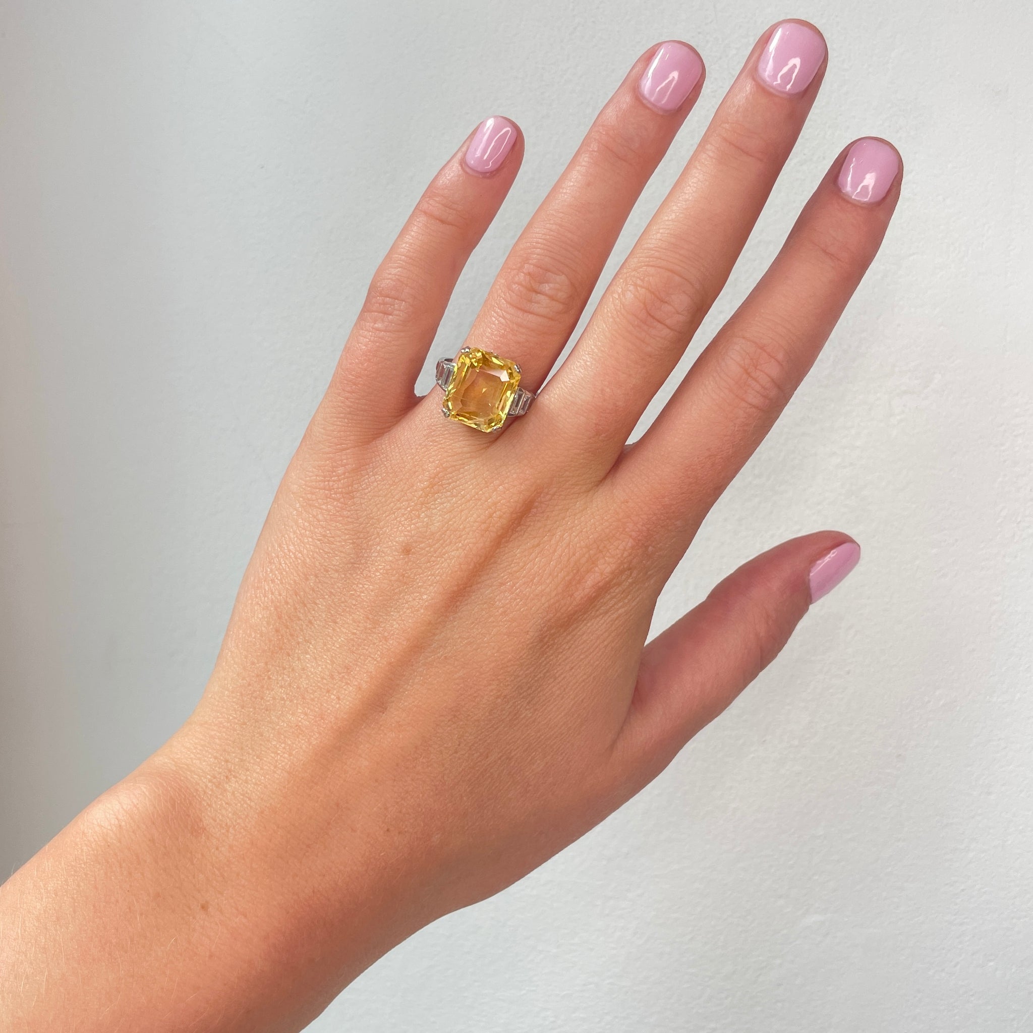 Art Deco Yellow Sapphire Diamond Ring