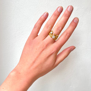 1970's diamond fine gold ring