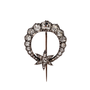 Victorian Crescent and Star Brooch