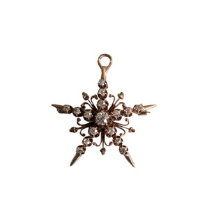 Victorian Diamond Snowflake Brooch/ Pendant